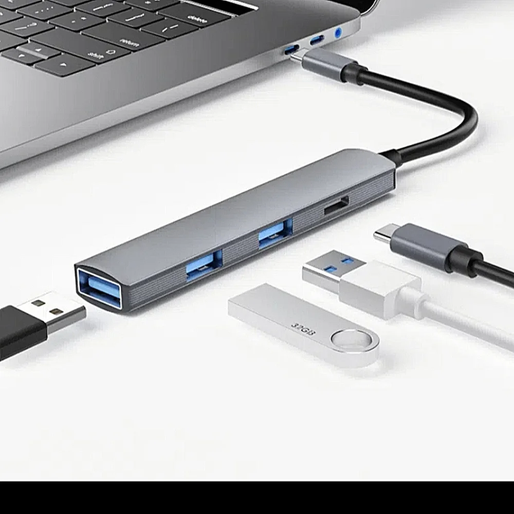 4 Port Usb Hub Adapter Splitter.